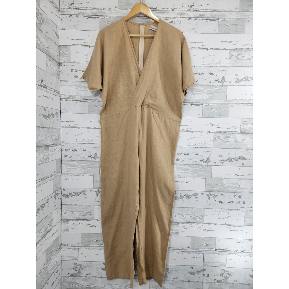 Love and Confuse 100% Linen Jumpsuit Wrap style top Kimono Inspired Sleeves M